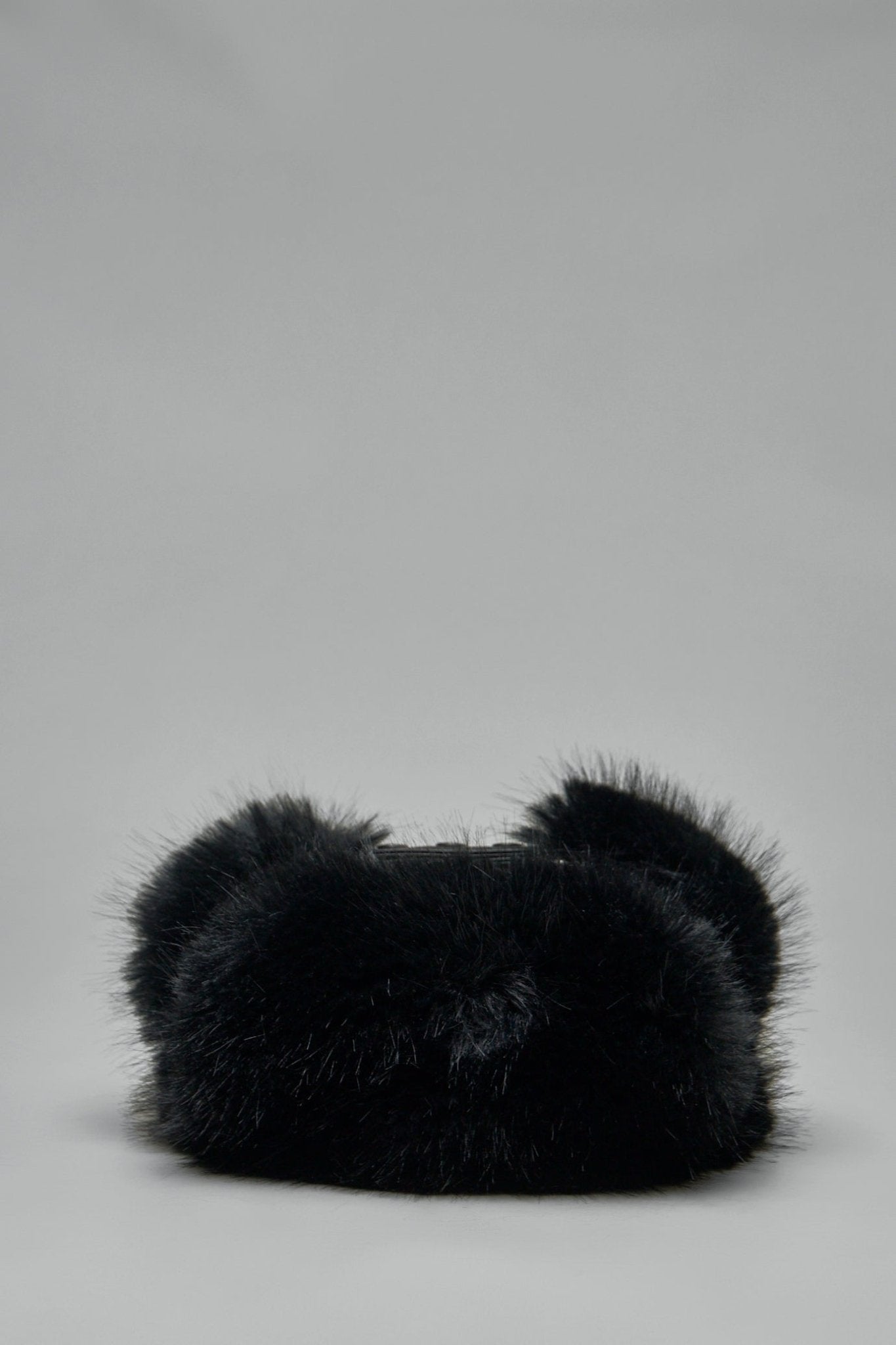 Leather Faux Fur-trimmed Hat