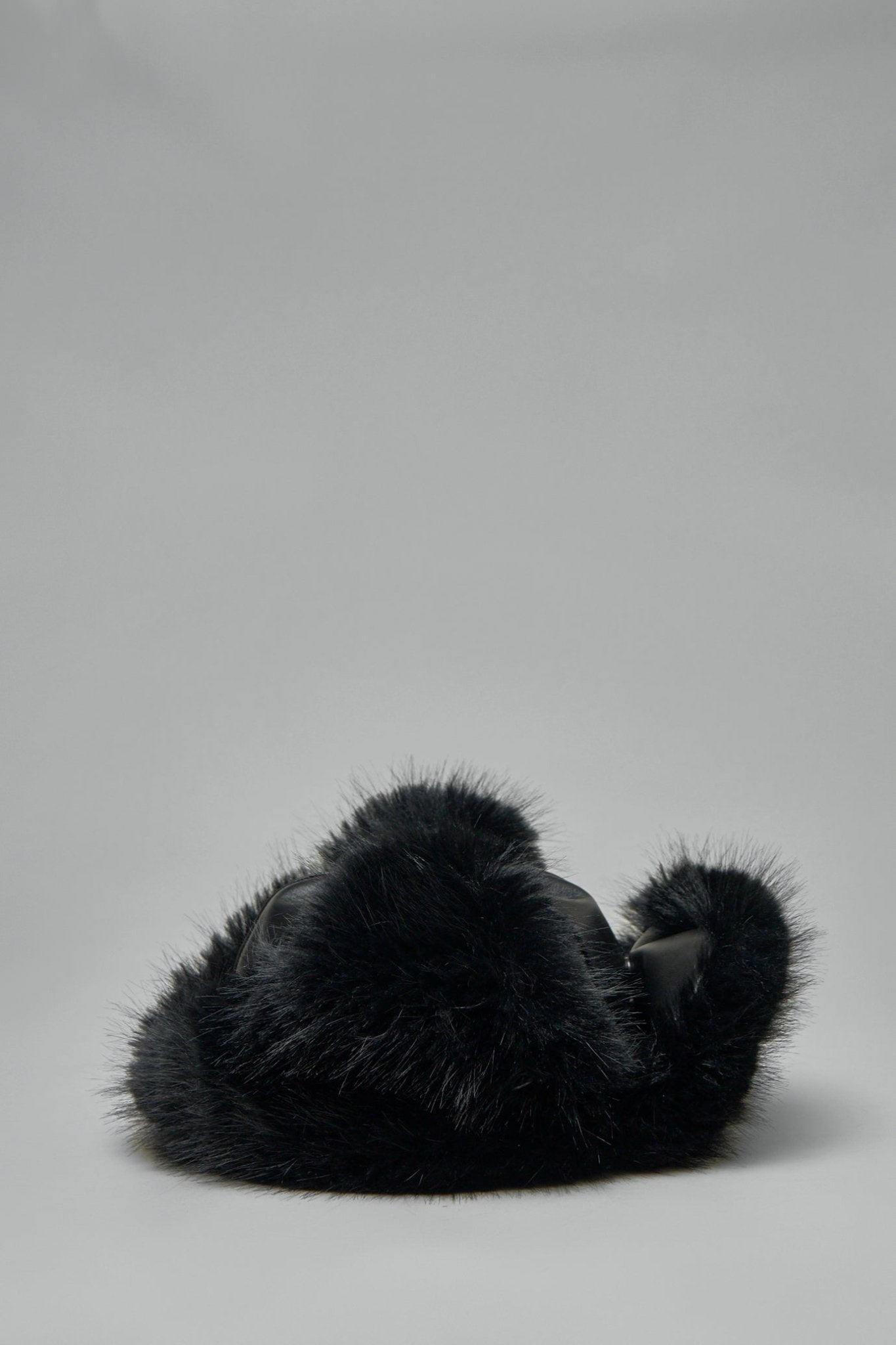 Leather Faux Fur-trimmed Hat