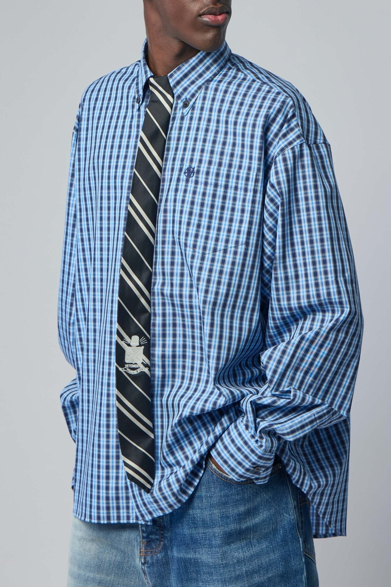 Checked Button-fastening Shirt
