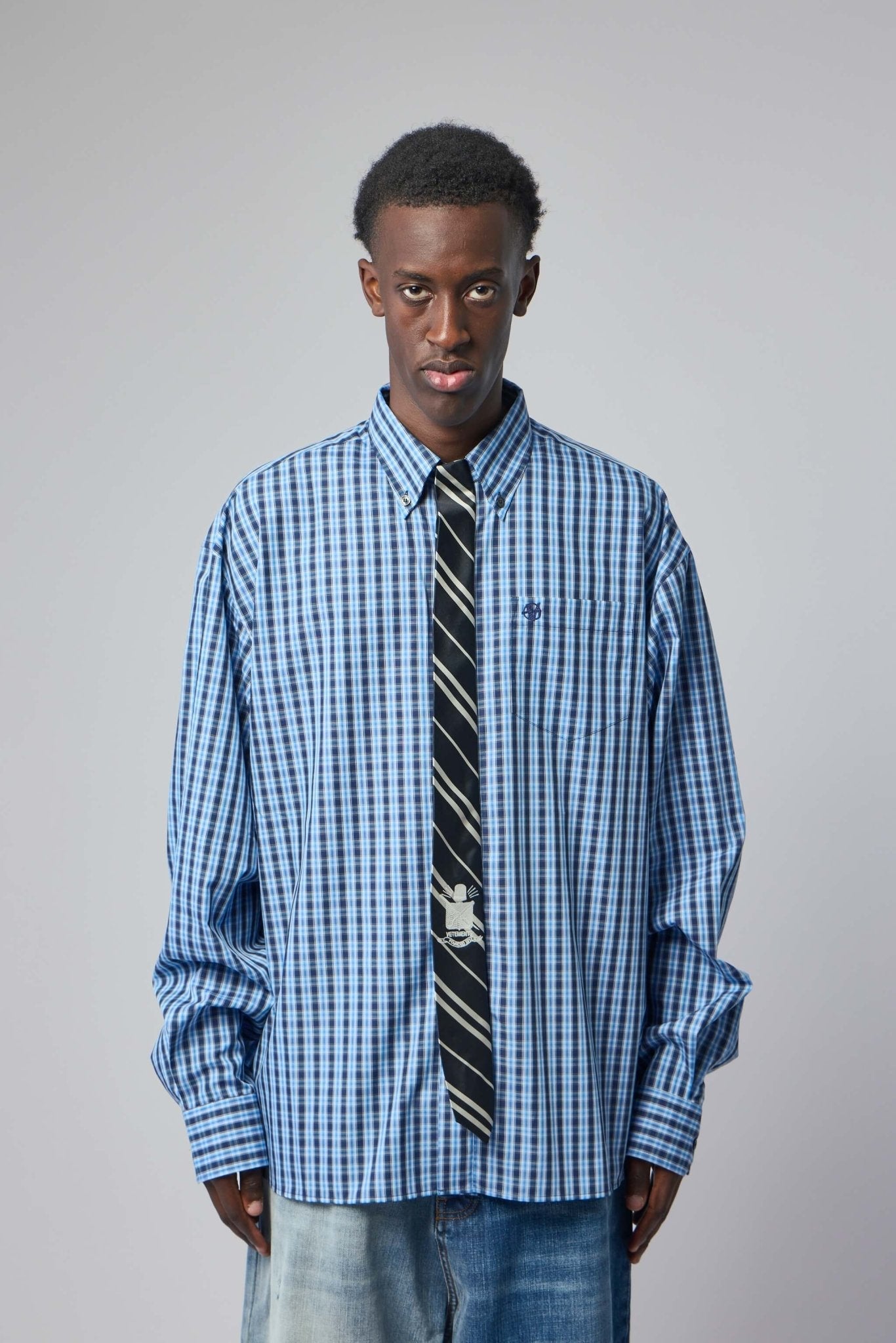 Checked Button-fastening Shirt