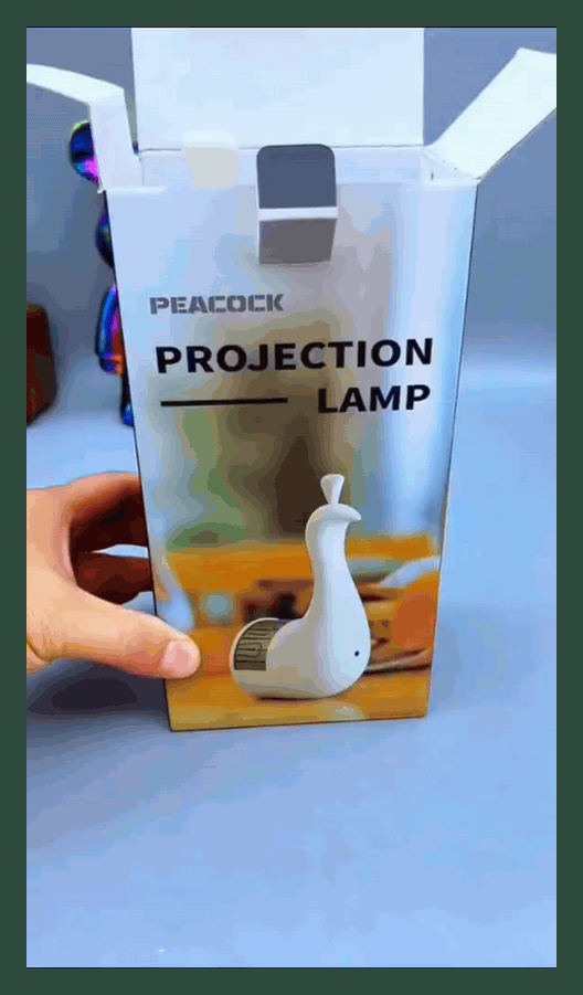 Peacock Projection Night Light with Remote Control and Touch Dimming