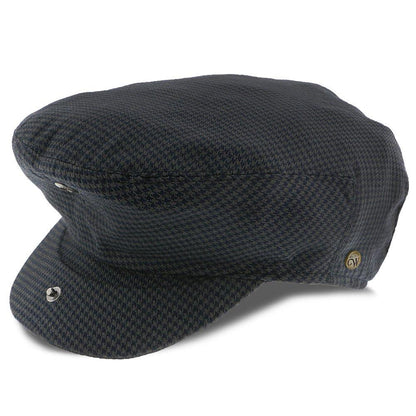 The Blazer - Walrus Hats Navy/Green Houndstooth Polyester Ivy Cap
