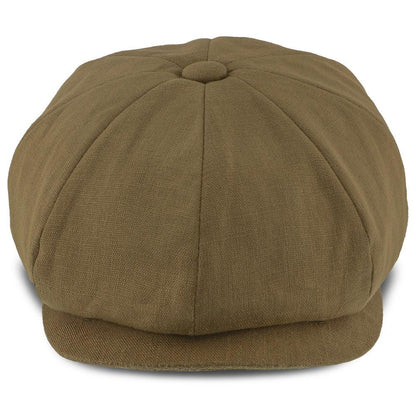Hampton - Walrus Hats Sand Linen 8 Panel Newsboy Cap