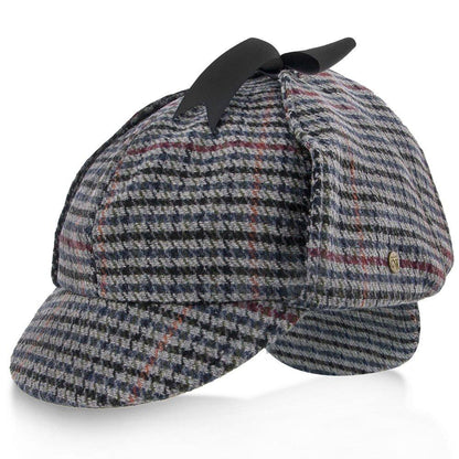 Fox & Hound - Walrus Hats Multi-colored Wool Blend Checkered Sherlock Holmes Deerstalker Hat