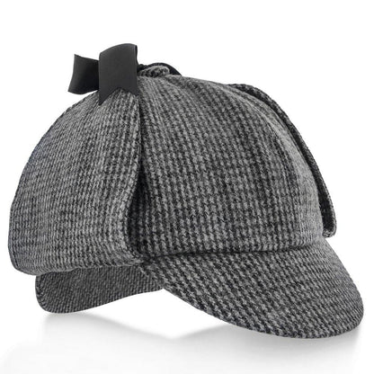 Fox & Hound - Walrus Hats Multi-colored Wool Blend Checkered Sherlock Holmes Deerstalker Hat