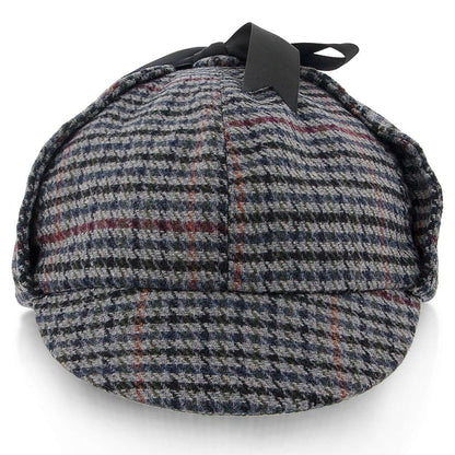 Fox & Hound - Walrus Hats Multi-colored Wool Blend Checkered Sherlock Holmes Deerstalker Hat