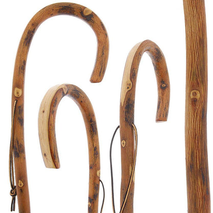 Nature-Designed Hickory Crook Cane: Rustic Natural Wood