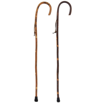 Nature-Designed Hickory Crook Cane: Rustic Natural Wood