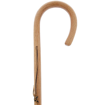 Classic Oak Crook Cane: Natural Rustic Elegance