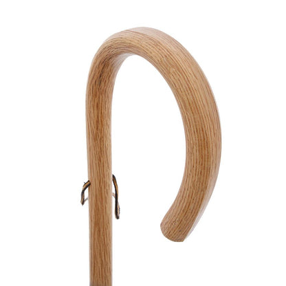 Classic Oak Crook Cane: Natural Rustic Elegance
