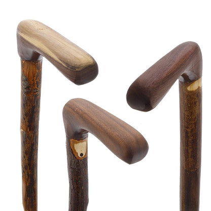 Elegant Spiral & Natural Bark Cane: Hickory & Walnut Craft