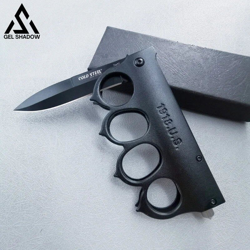 WWI 1918 Trench Knife Folder Spring Assist Knuckle Knife-GS38