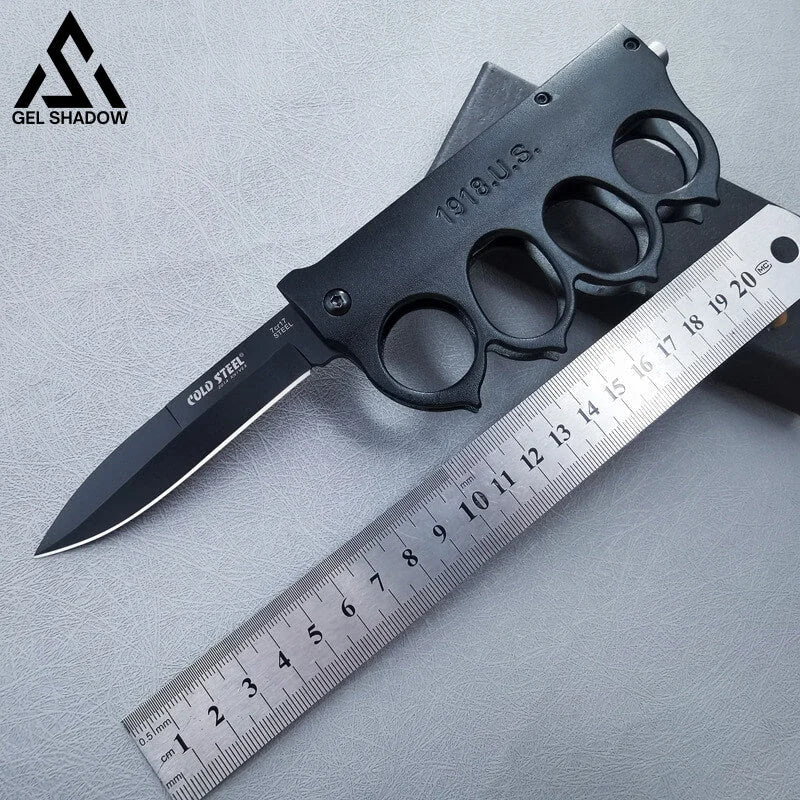 WWI 1918 Trench Knife Folder Spring Assist Knuckle Knife-GS38