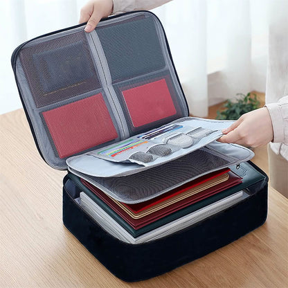Fireproof Document Organizer Box with Mesh Pockets, 14.6 Inch