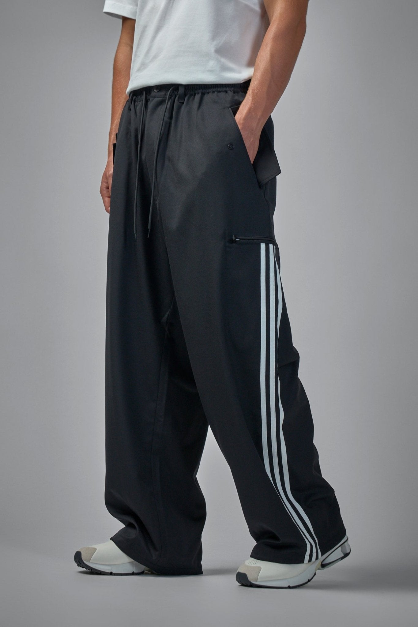 Cuffed Track Wide-leg Pants