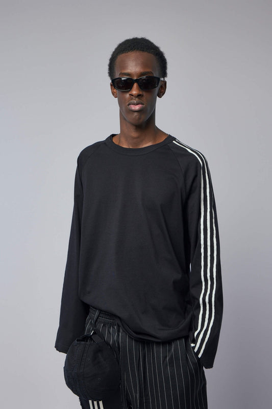 Raw Edge 3-stripes Long Sleeve Tee