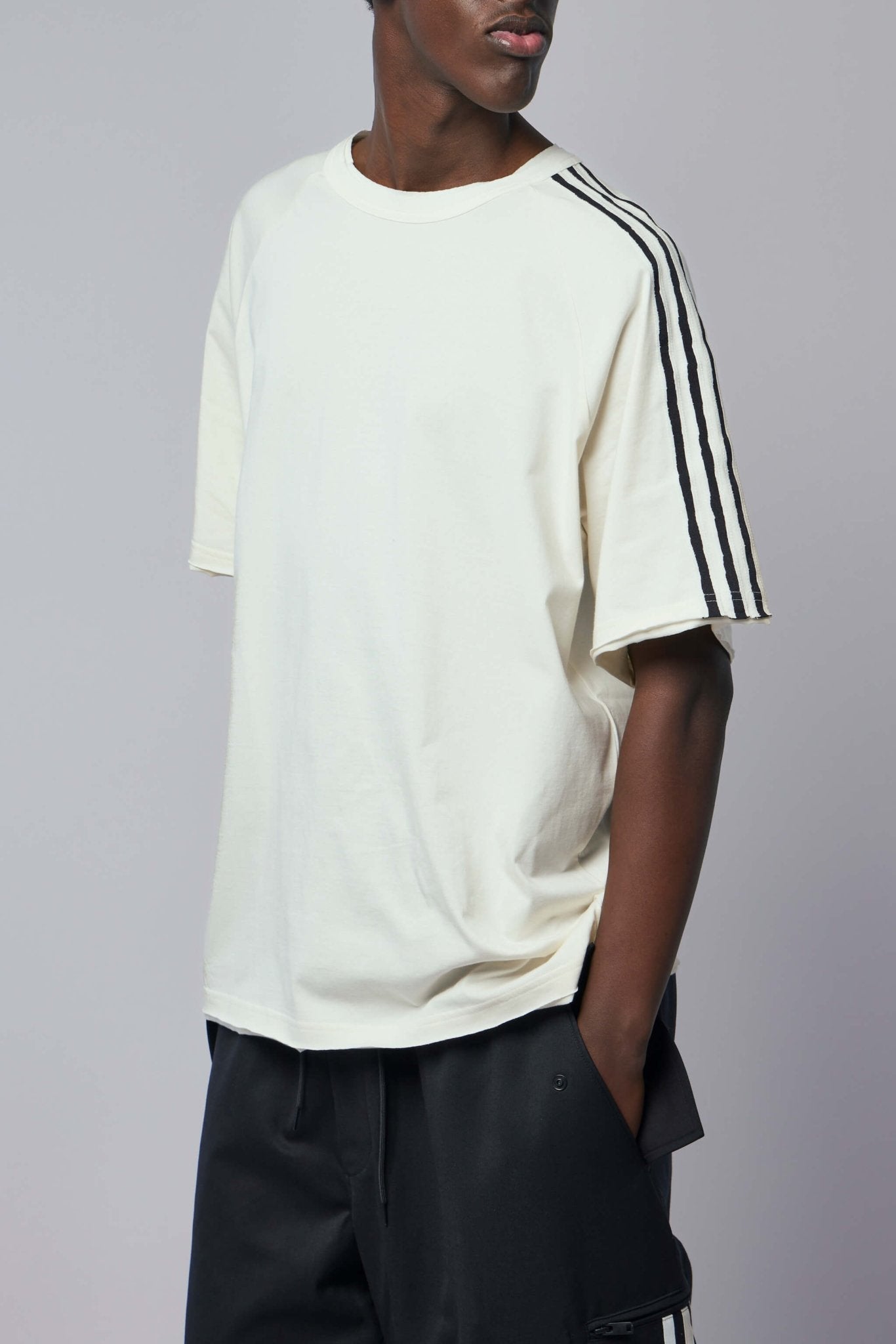 Raw Edge 3 Stripes Short Sleeve Tee