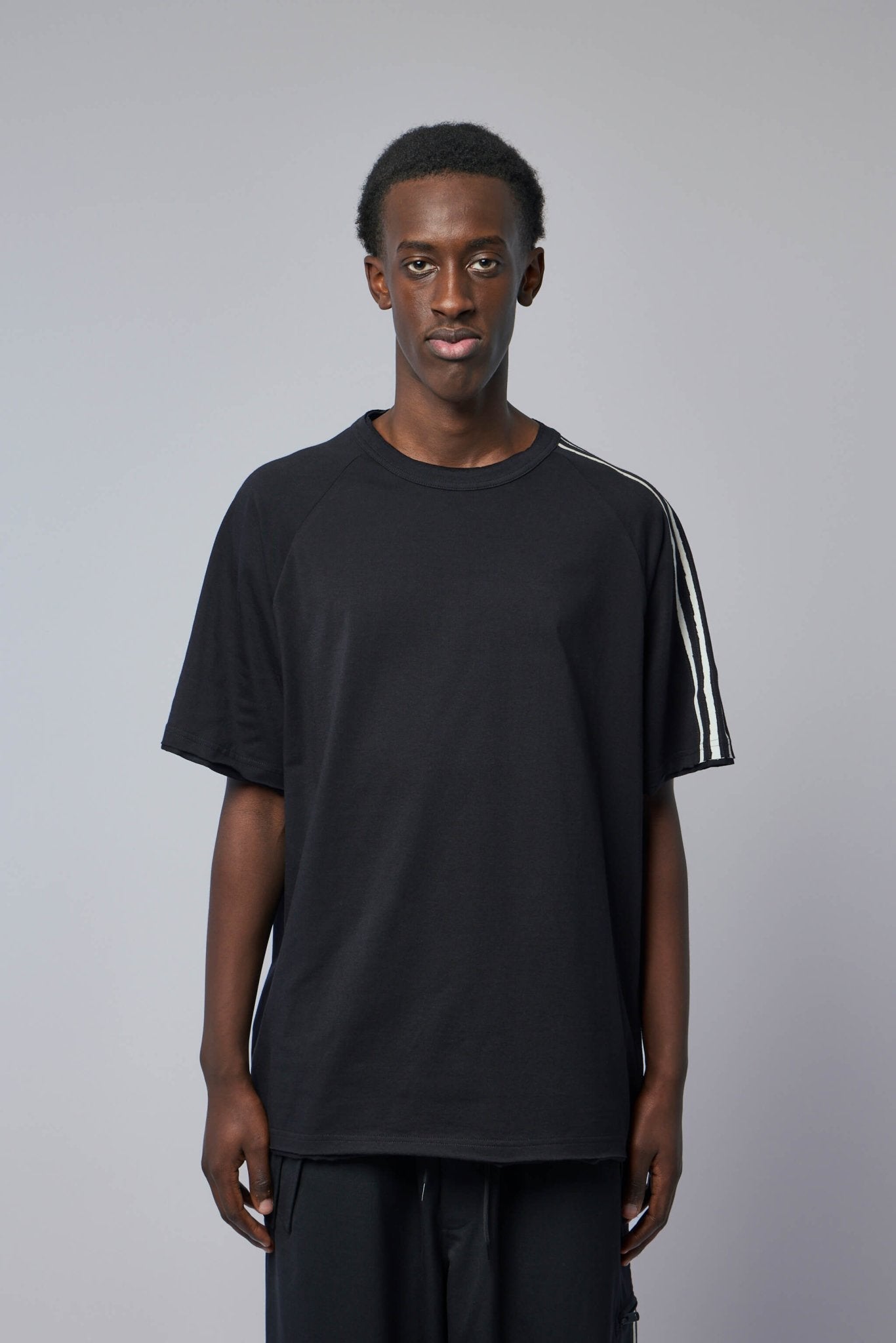 Raw Edge 3-stripes Short Sleeve Tee