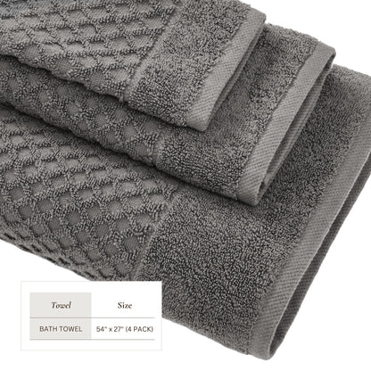 Cotton Diamond Waffle Weave Bath Towel Set - Grayson Collection