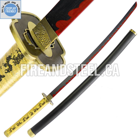 Yoriichi Tsugikuni's Red-Black Nichirin Katana (Wood)