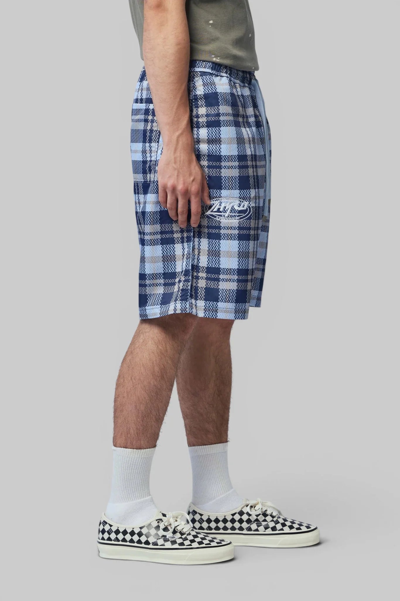 Nylon Plaid Shorts